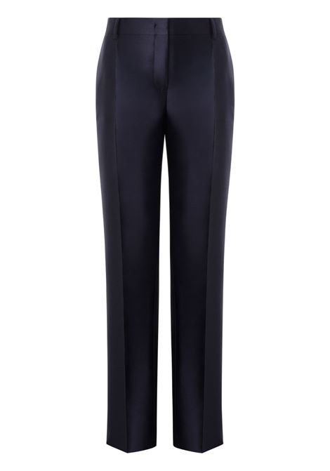 Violet blue Mikado satin trousers Alberta Ferretti - women